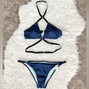 (BNWT) Victoria’s Secret Swim Navy & Black Bandage Bikini (2 Piece Set)